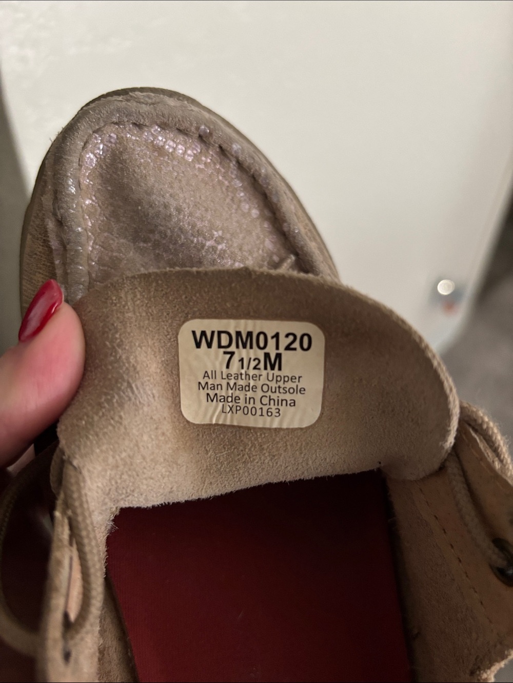 Twisted X Women's Tan Canvas Moccasins with Pink Insoles - Picture 2 of 4